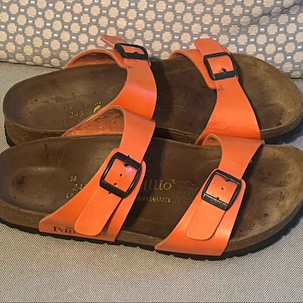 Papillio Birkenstock Arizona Sandals size 38 orange